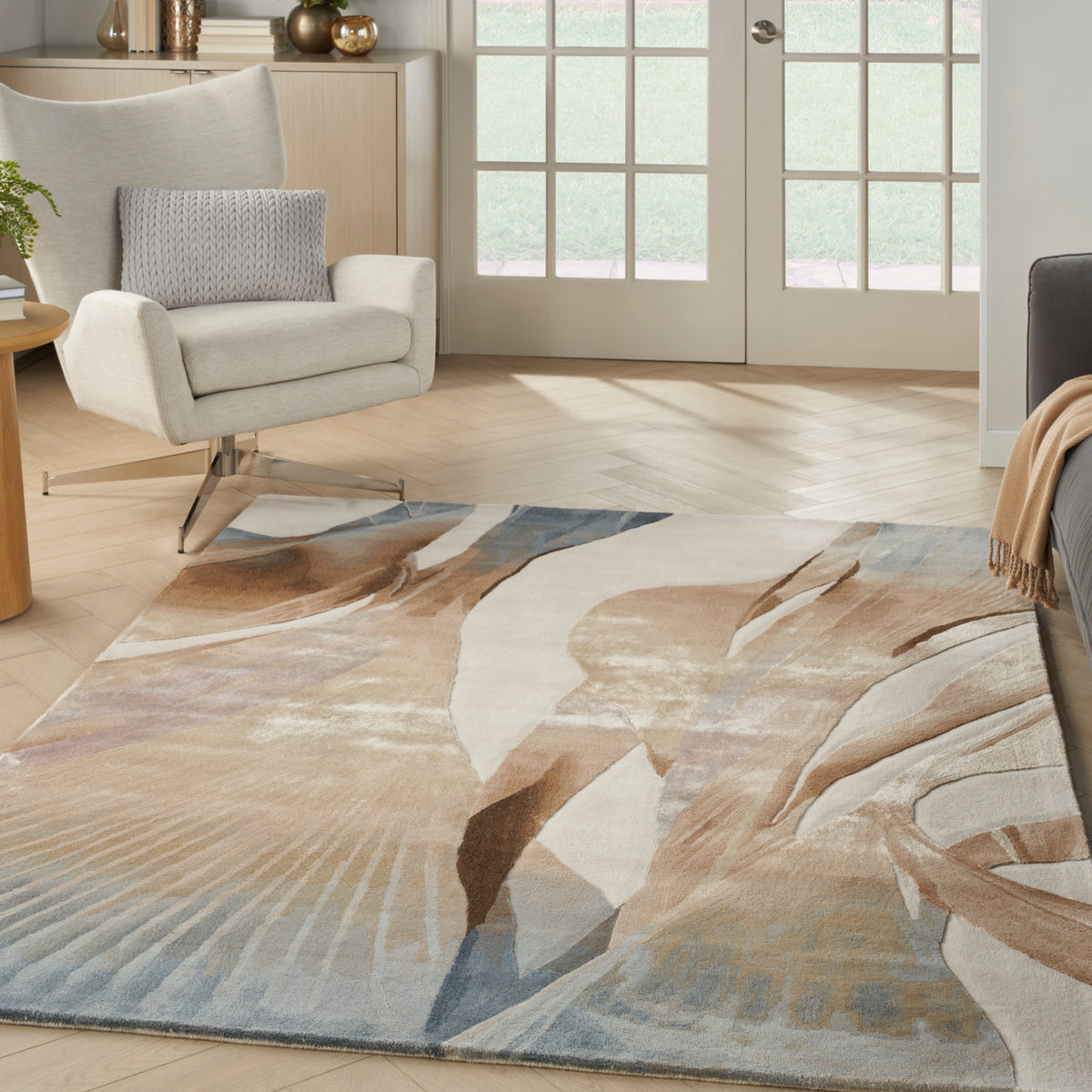nourison prismatic prs35 sand rug