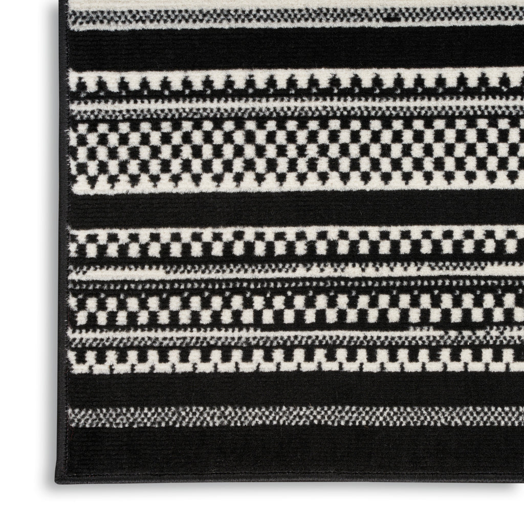 nourison grafix grf41 black white rug