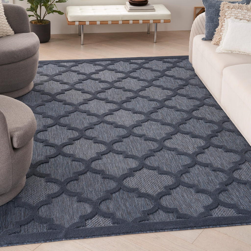 nourison easy care nes01 navy blue rug