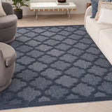 nourison easy care nes01 navy blue rug