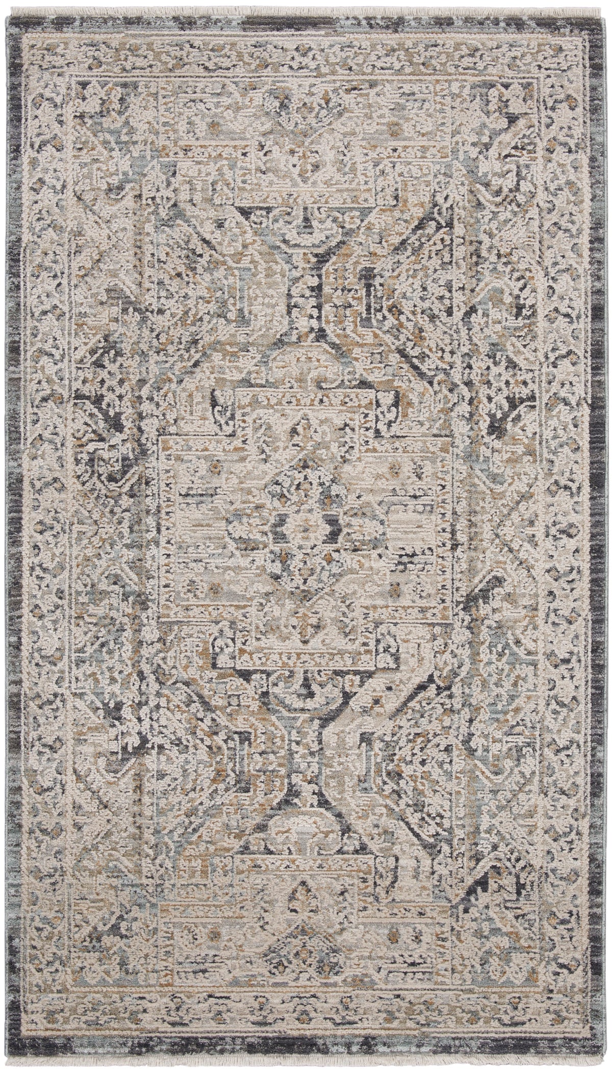 nourison lynx lnx01 ivory charcoal rug