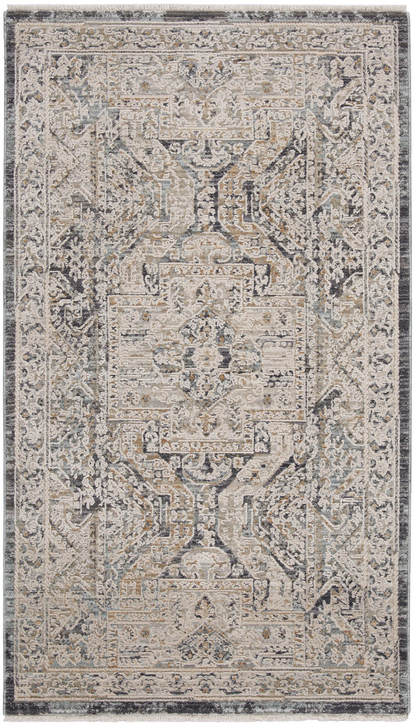 nourison lynx lnx01 ivory charcoal rug
