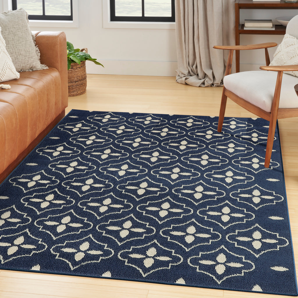 nourison nourison essentials nre04 navy ivory rug