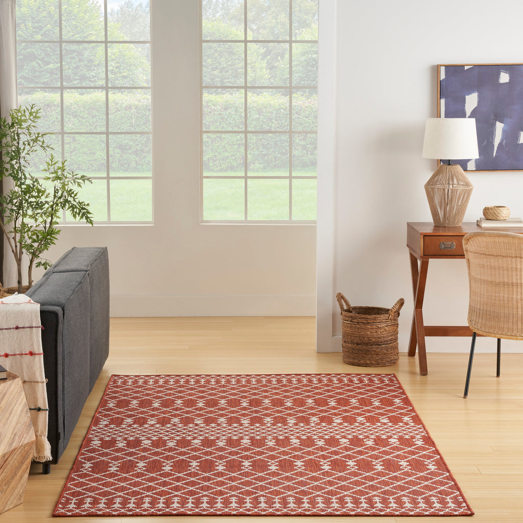 nourison positano pos02 terracotta rug