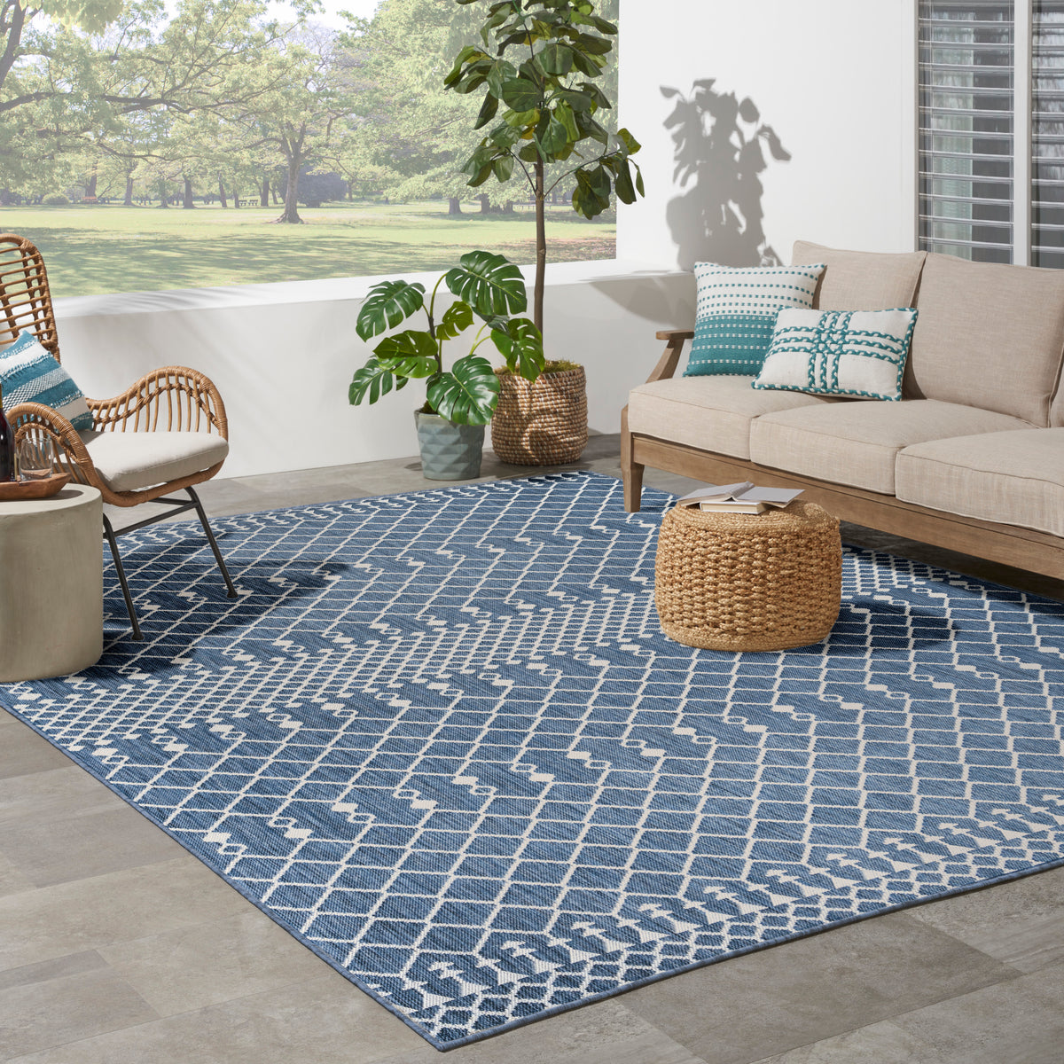 nourison positano pos02 navy blue rug