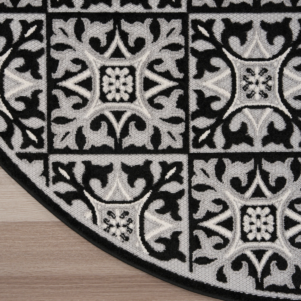 nourison aloha alh34 black white rug