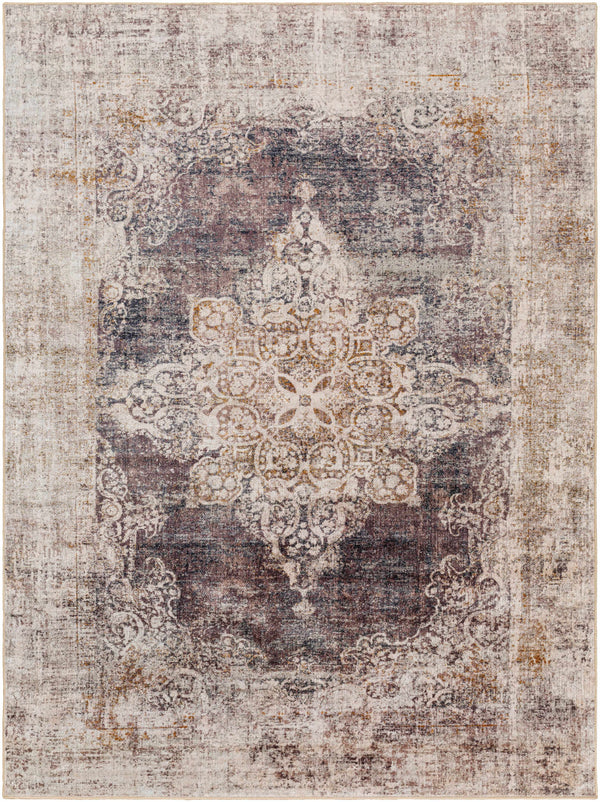 Hauteloom Puloypuloy PULOY Dark Purple Machine Made Polyester Rug