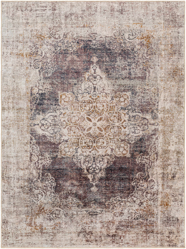 Hauteloom Puloypuloy PULOY Dark Purple Machine Made Polyester Rug