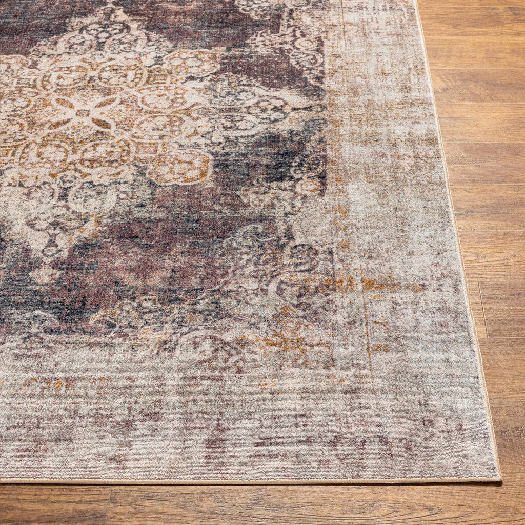Hauteloom Puloypuloy PULOY Dark Purple Machine Made Polyester Rug