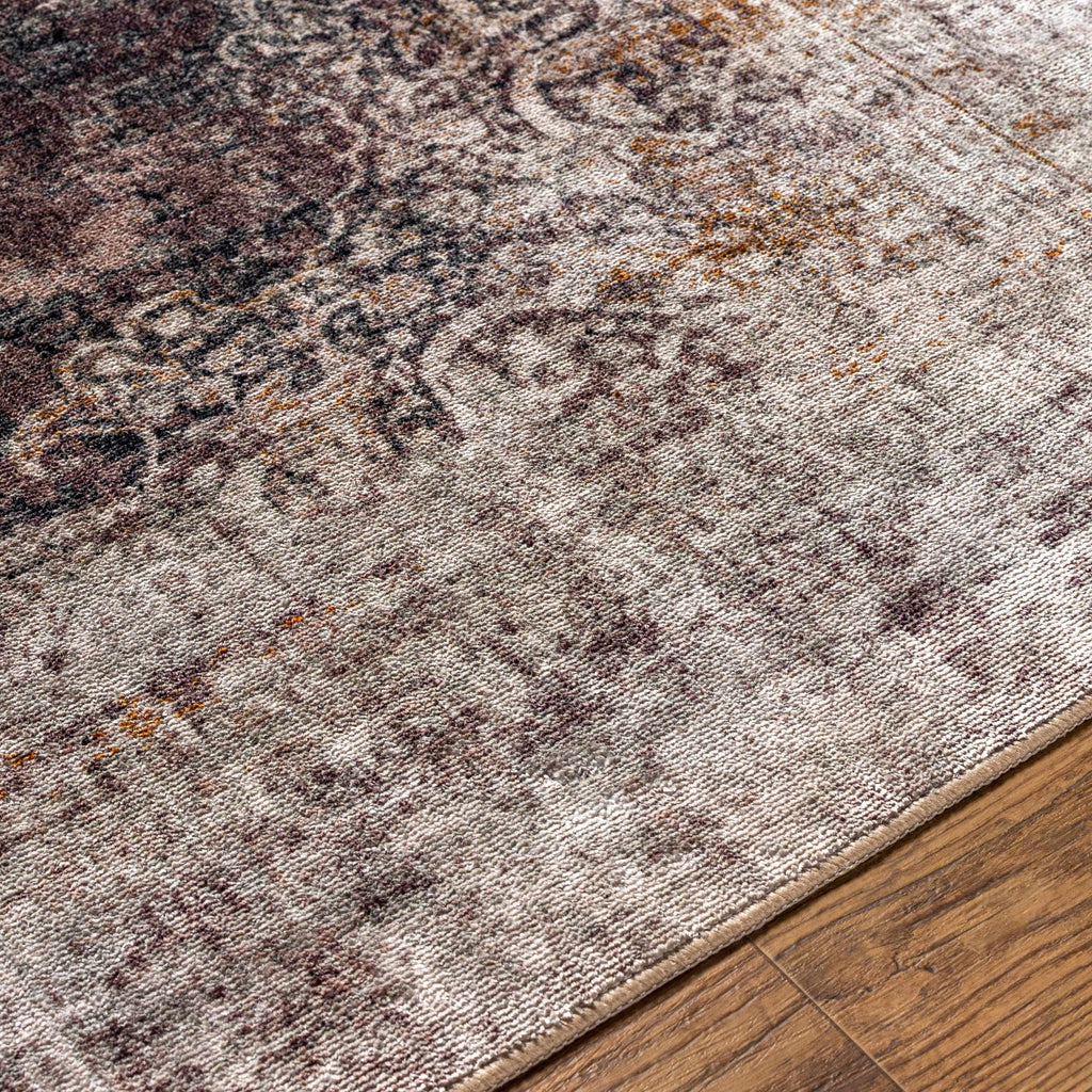 Hauteloom Puloypuloy PULOY Dark Purple Machine Made Polyester Rug
