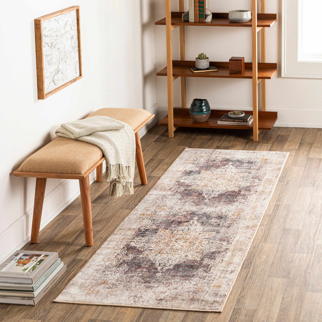Hauteloom Puloypuloy PULOY Dark Purple Machine Made Polyester Rug