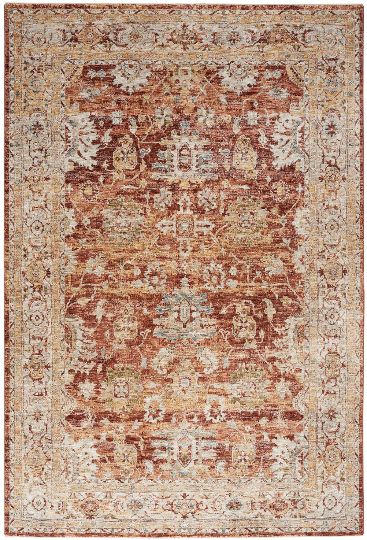 nourison sahar shr02 rust rug
