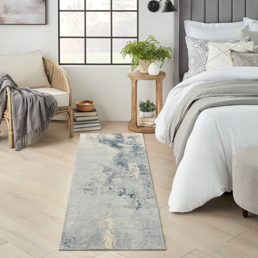 nourison silk shadows sha21 blue sky rug