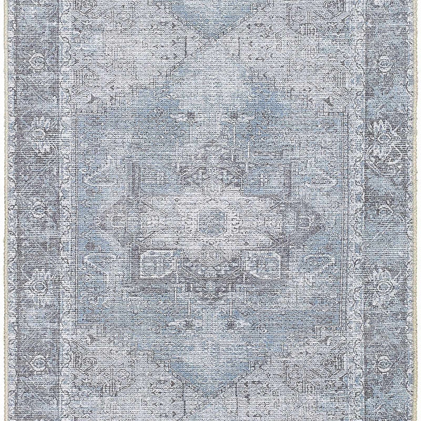 Hauteloom Pays PYS Sky Blue Machine Made Cotton Rug