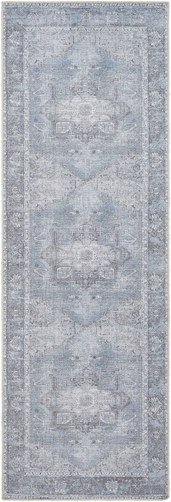 Hauteloom Pays PYS Sky Blue Machine Made Cotton Rug
