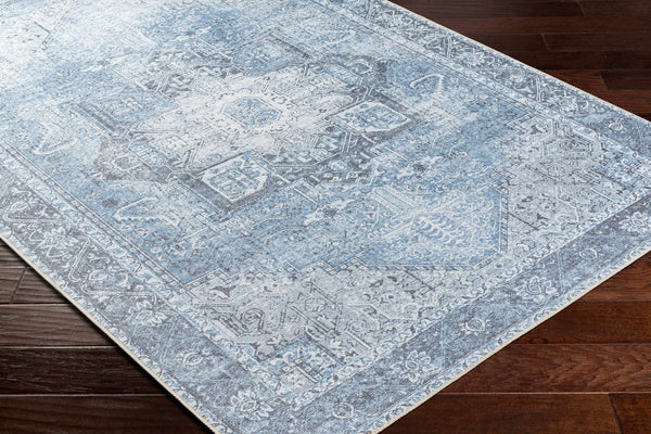 Hauteloom Pays PYS Sky Blue Machine Made Cotton Rug