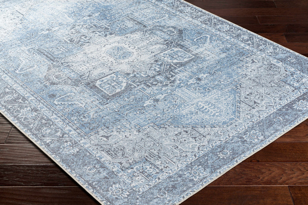 Hauteloom Pays PYS Sky Blue Machine Made Cotton Rug