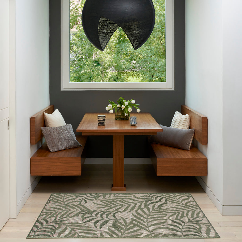 nourison garden oasis goa01 ivory green rug