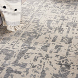 nourison silk shadows sha19 ivory grey rug