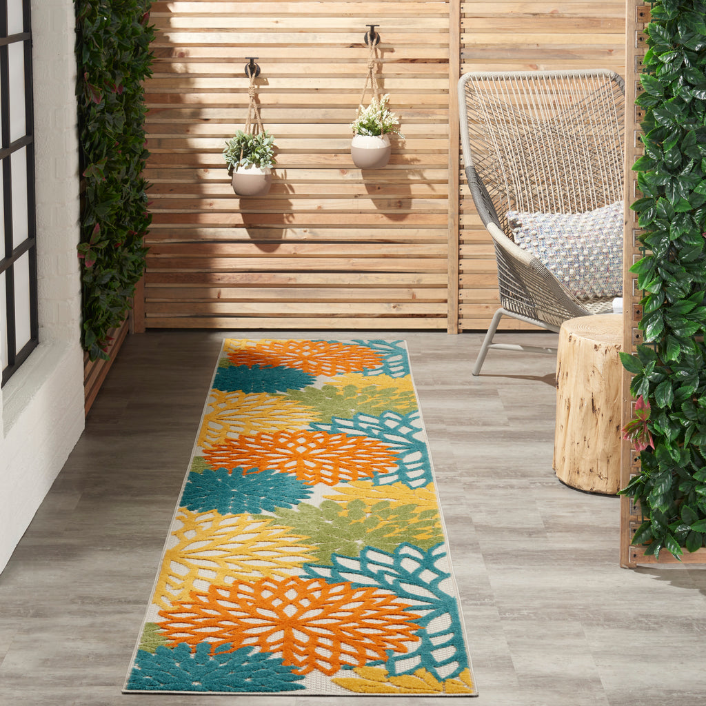 nourison aloha alh05 turquoise multicolor rug