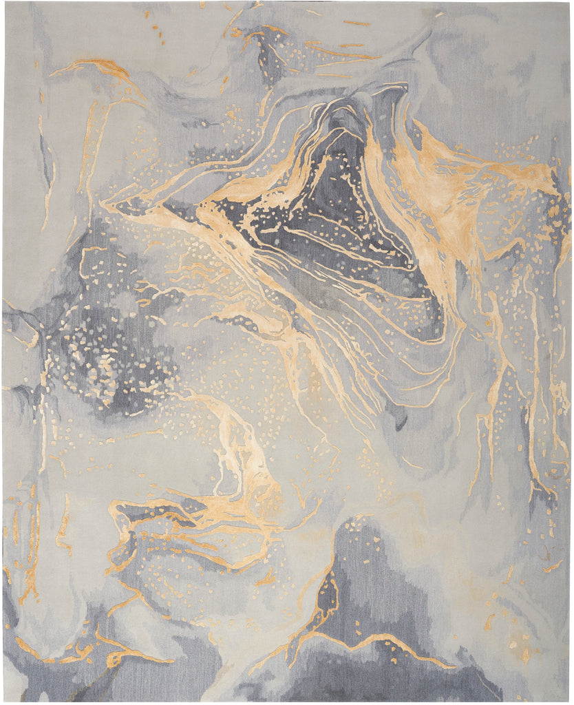 nourison prismatic prs28 grey gold rug