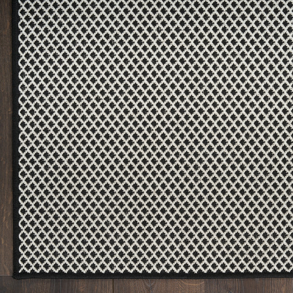 nourison courtyard cou01 black white rug