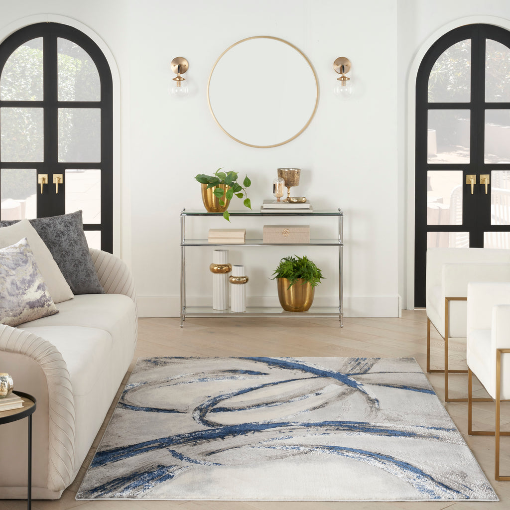nourison brushstrokes bsk02 grey navy rug