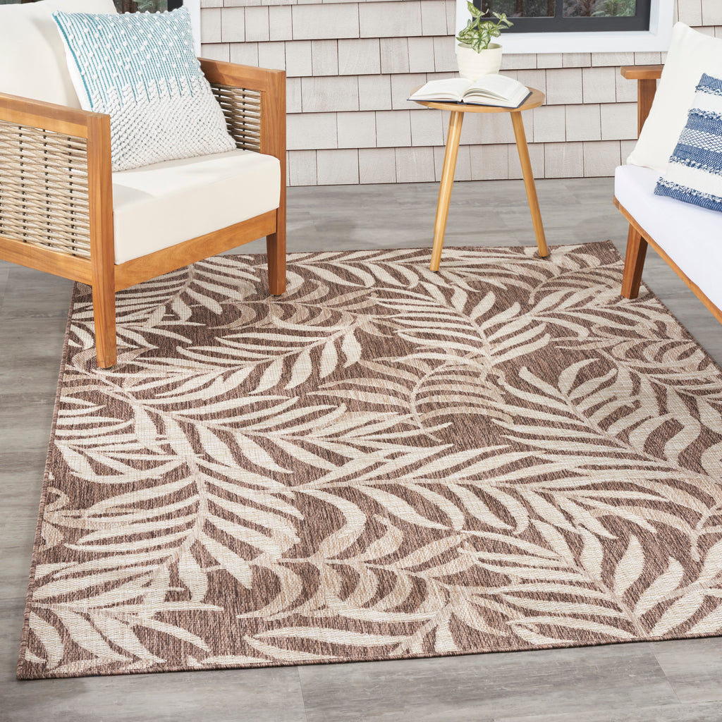 nourison garden oasis goa01 mocha rug