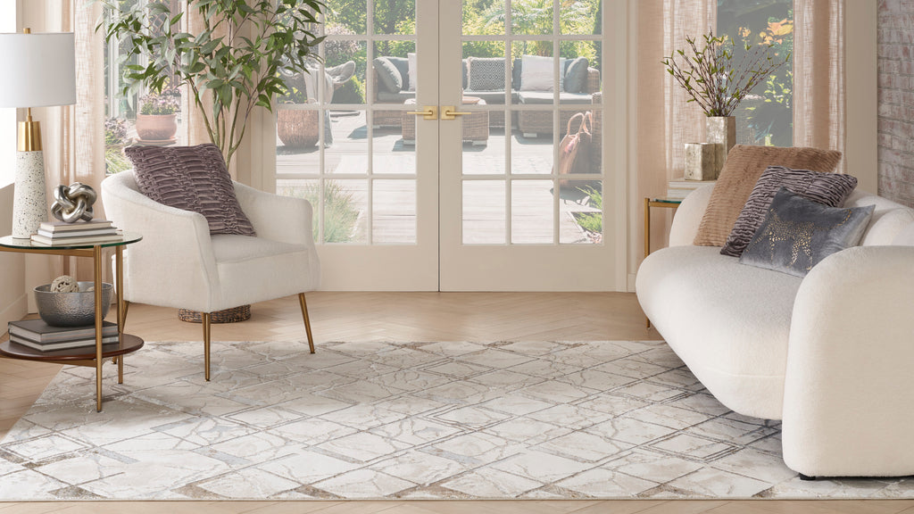 nourison glitz glz02 ivory grey rug
