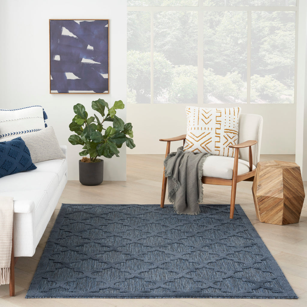 nourison easy care nes01 navy blue rug