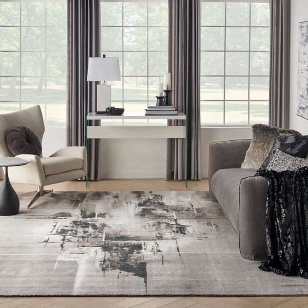 nourison twilight twi30 grey ivory black rug