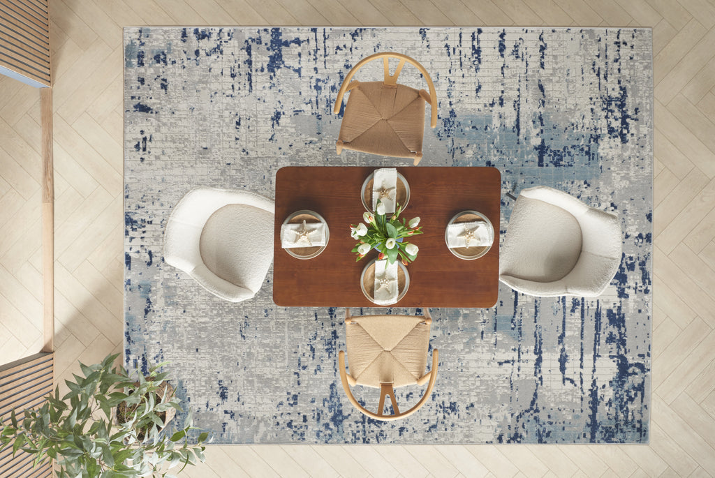 nourison quarry qua01 ivory blue grey rug