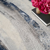 nourison brushstrokes bsk02 grey navy rug