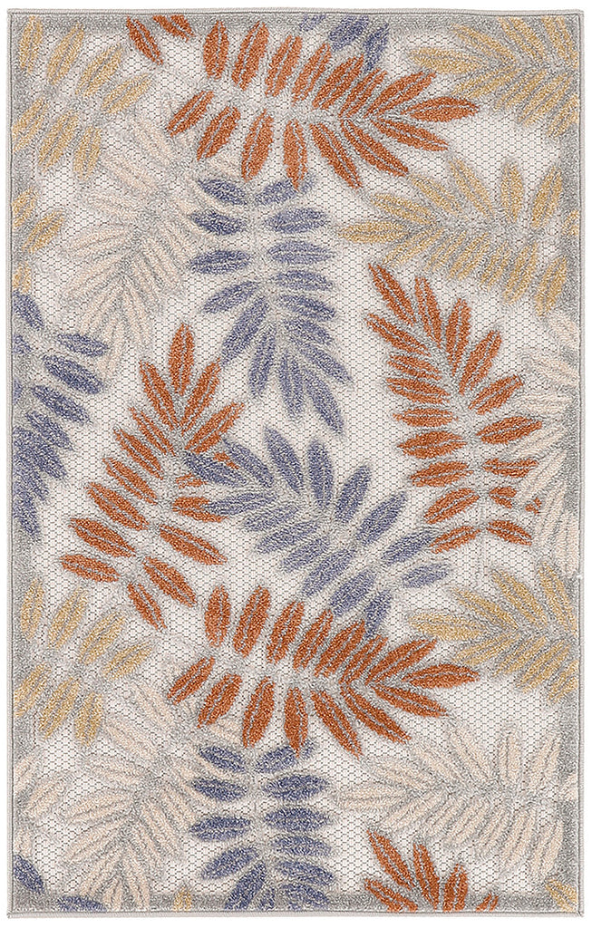 nourison aloha alh18 blue mocha rug