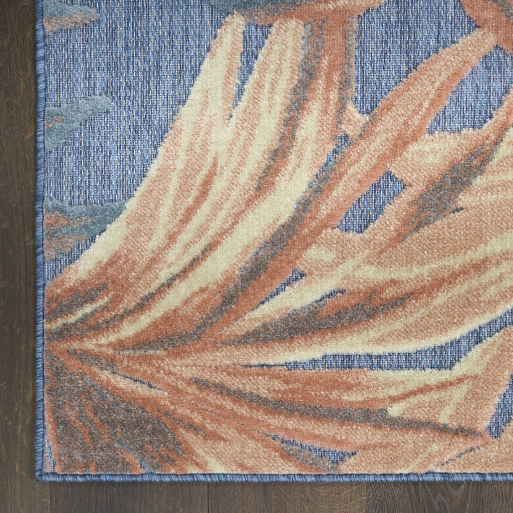 nourison aloha alh43 blue rose rug