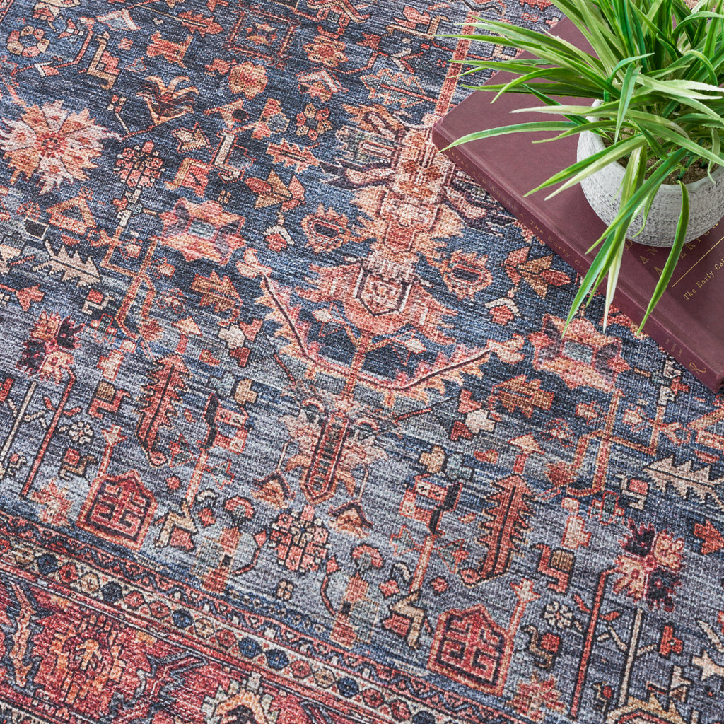 nourison grand washables grw02 navy brick rug