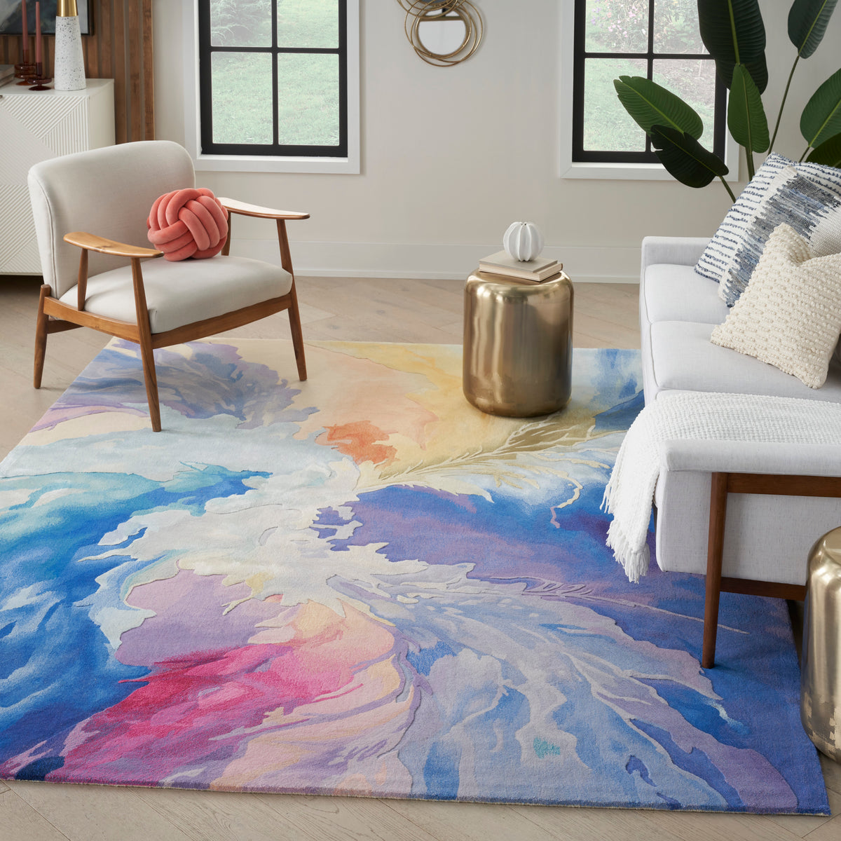 nourison prismatic prs37 blue multicolor rug