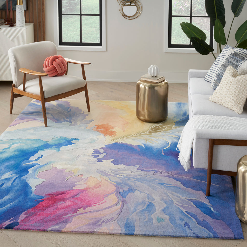 nourison prismatic prs37 blue multicolor rug