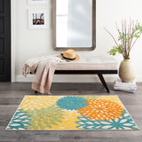 nourison aloha alh05 turquoise multicolor rug
