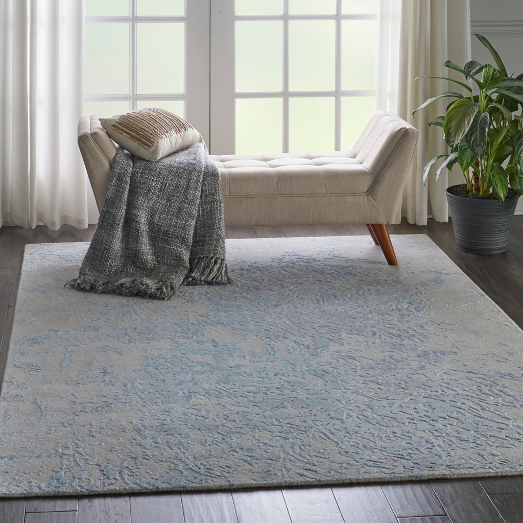 nourison silk shadows sha18 grey blue rug