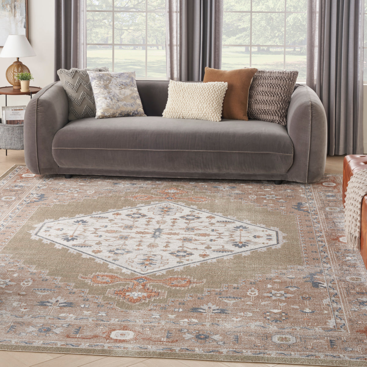 nourison astra machine washable asw11 sage multicolor rug