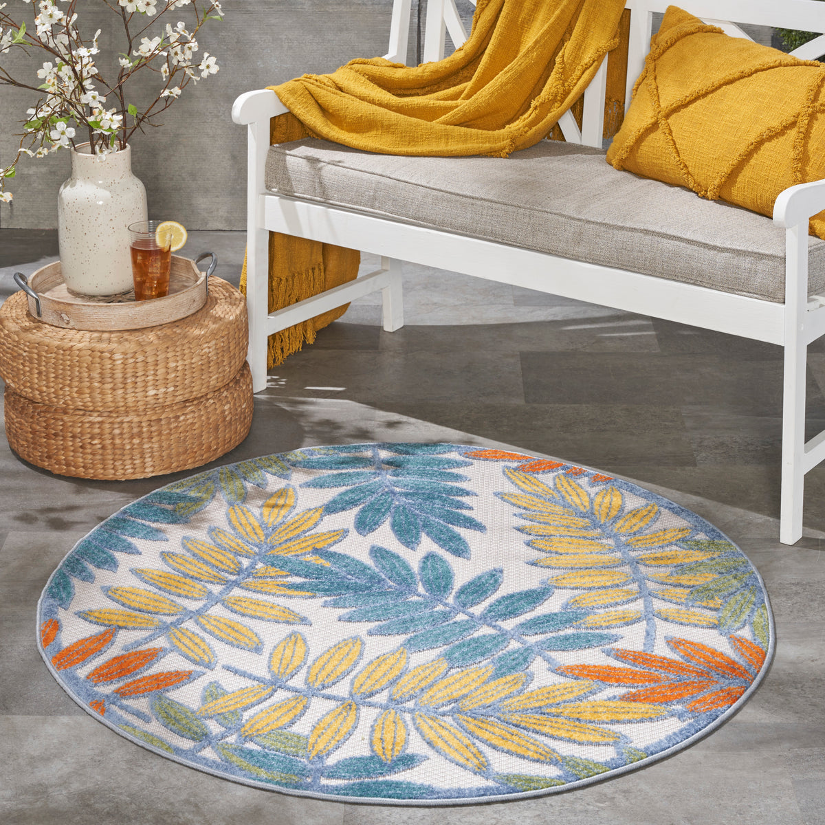 nourison aloha alh18 ivory multi rug