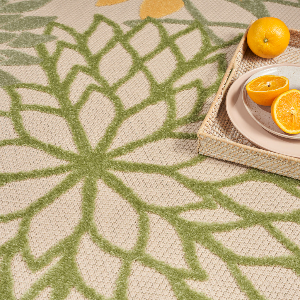 nourison aloha alh05 green multicolor rug