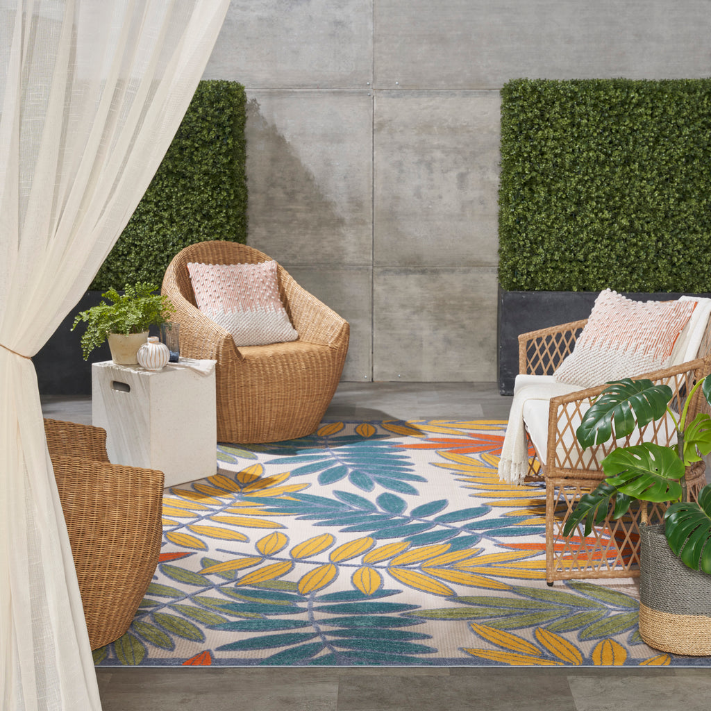 nourison aloha alh18 ivory multi rug