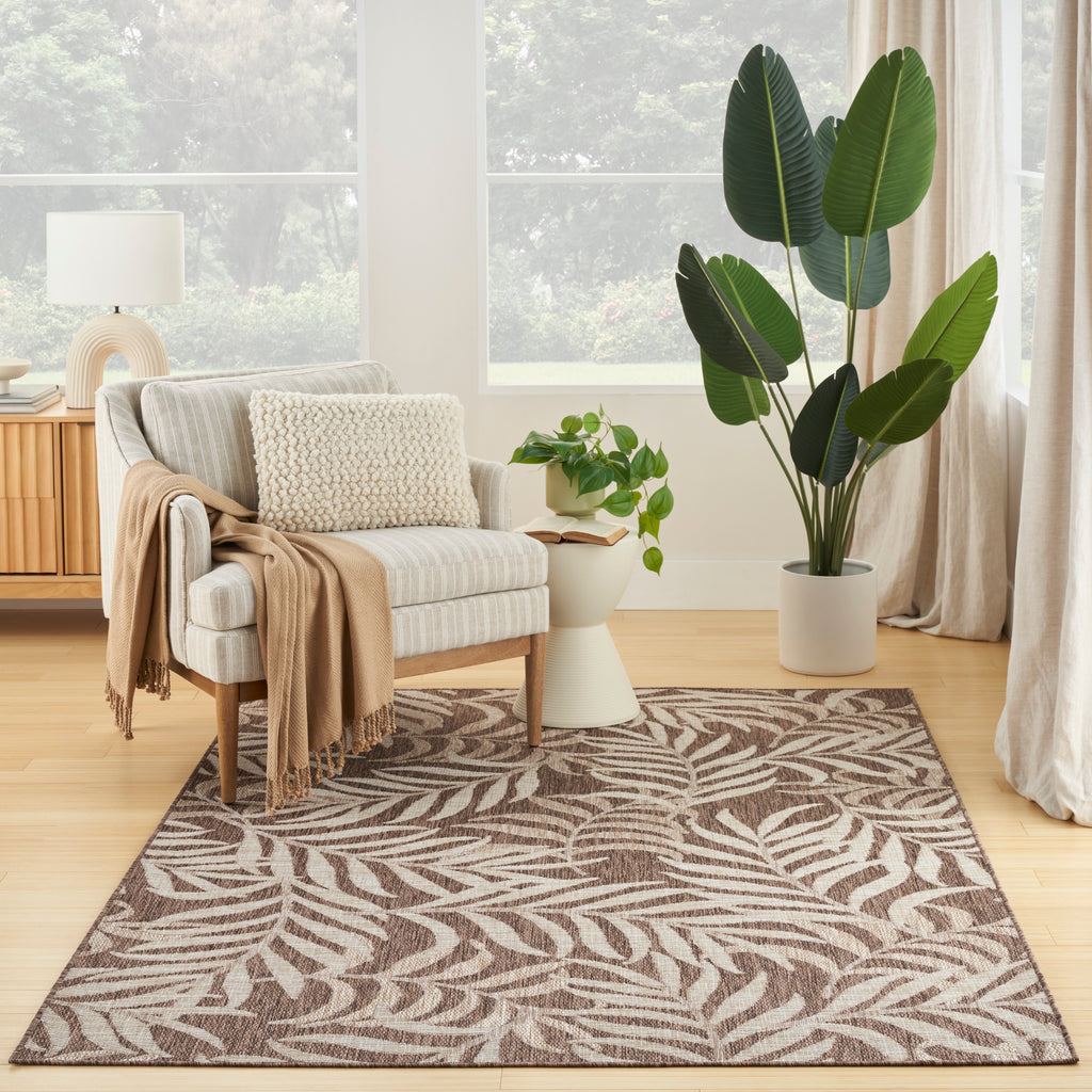 nourison garden oasis goa01 mocha rug