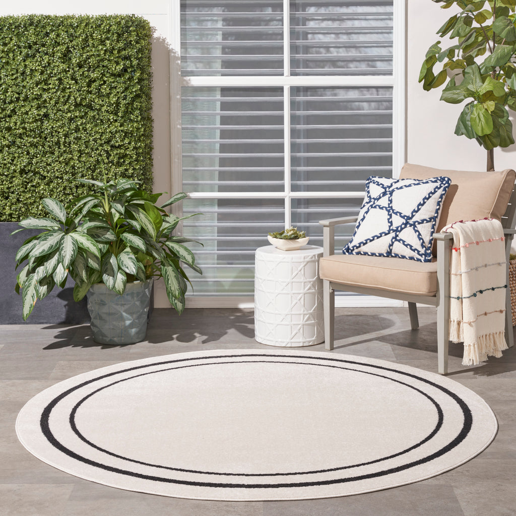 nourison nourison essentials nre02 ivory black rug