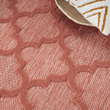 nourison easy care nes01 coral orange rug
