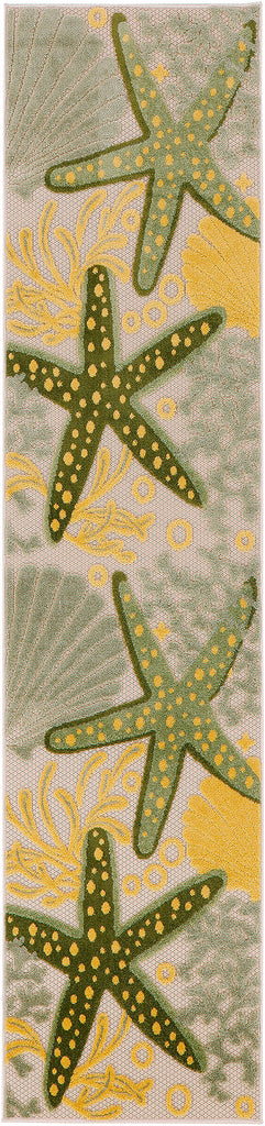 nourison aloha alh24 green yellow rug
