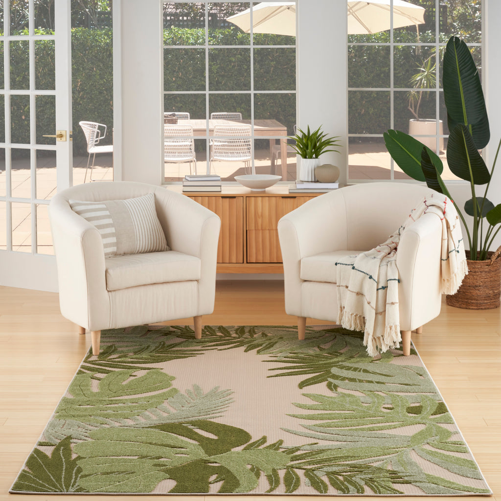 nourison aloha alh40 ivory green rug