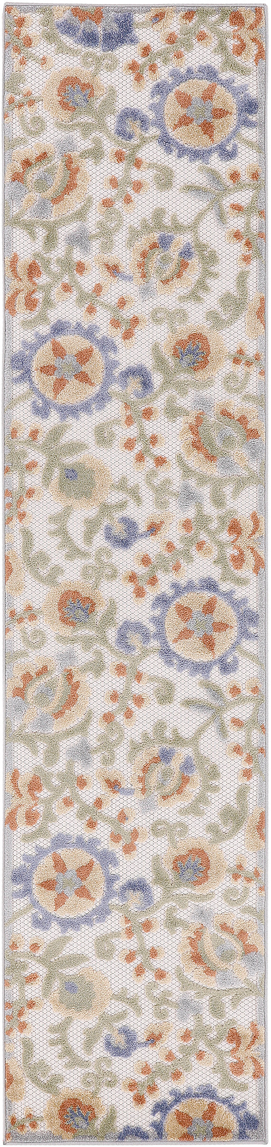 nourison aloha alh17 ivory blue rug